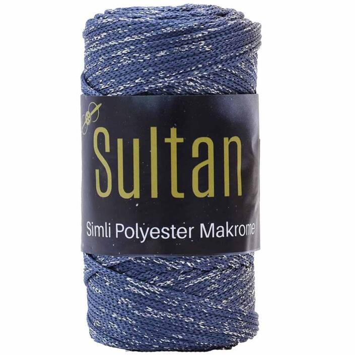 Sultan Simli Polyester Makrome NO:3 ( 100 Gram ) 1236 Denim - 1