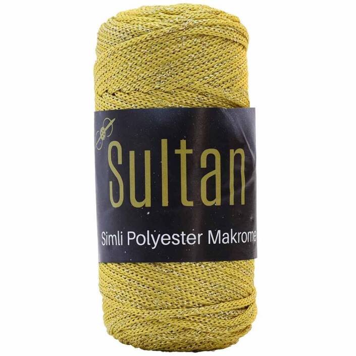 Sultan Simli Polyester Makrome NO:3 ( 100 Gram ) 2055 Sarı - 1