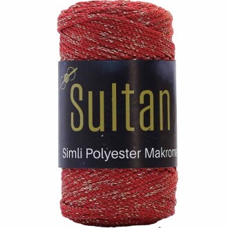 Sultan Simli Polyester Makrome NO:3 ( 100 Gram ) 2100 Kırmızı - Sultan