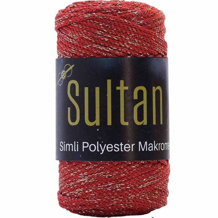Sultan Simli Polyester Makrome NO:3 ( 100 Gram ) 2100 Kırmızı - 1