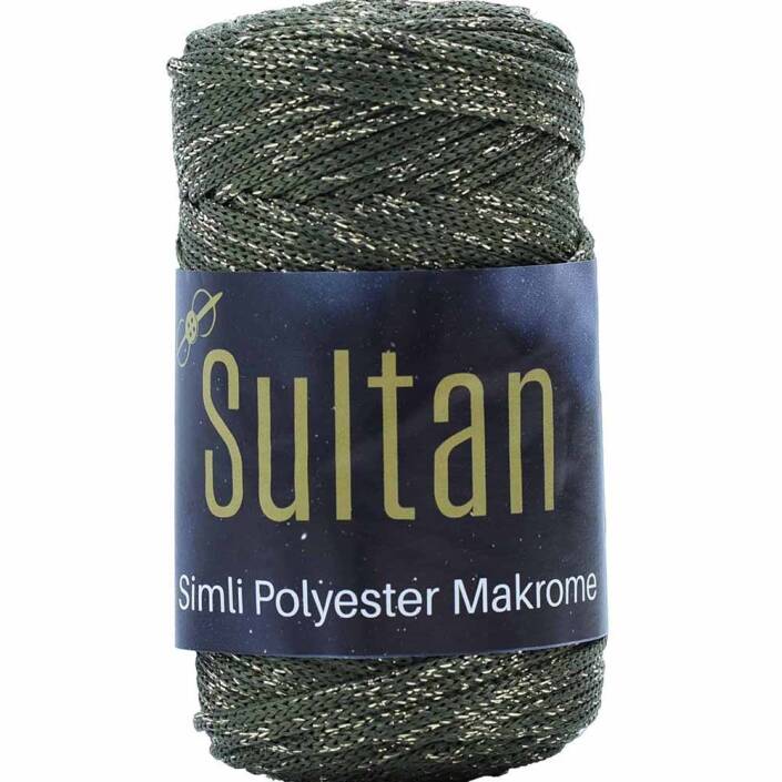 Sultan Simli Polyester Makrome NO:3 ( 100 Gram ) 2193 Haki - 1