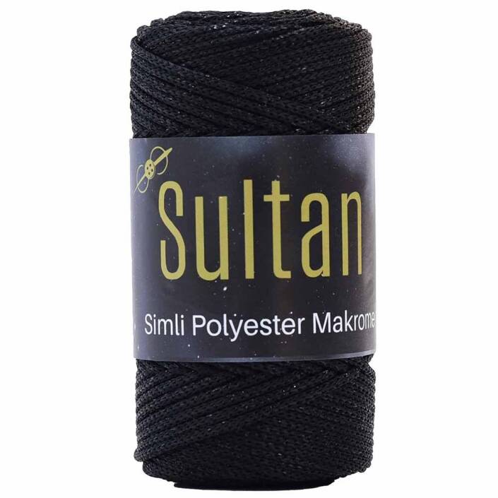 Sultan Simli Polyester Makrome NO:3 ( 100 Gram ) 3270 Siyah - 1