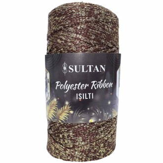 Sultan Simli Polyester Ribbon Işıltı ( 200 Gr ) 2634 Koyu Kahve - Sultan