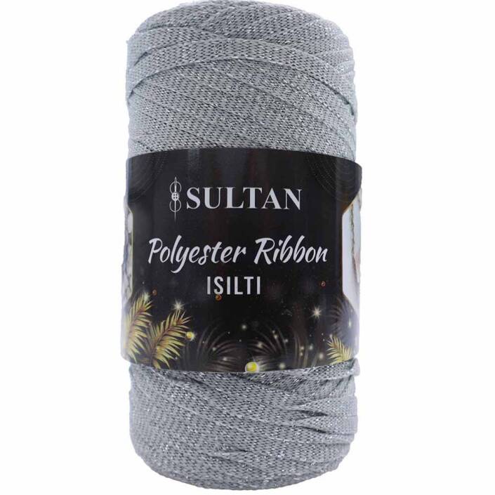 Sultan Simli Polyester Ribbon Işıltı ( 200 Gr ) 2636 Gri - 1