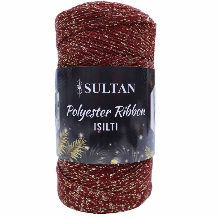Sultan Simli Polyester Ribbon Işıltı ( 200 Gr ) 2639 Bordo - 1