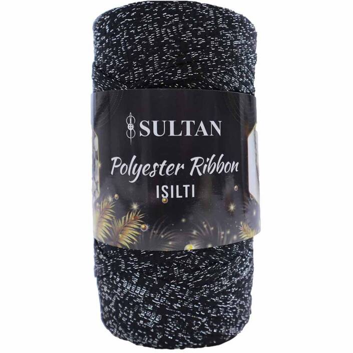 Sultan Simli Polyester Ribbon Işıltı ( 200 Gr ) 2640G Siyah Sarı Sim - 1
