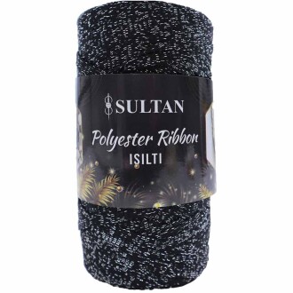 Sultan Simli Polyester Ribbon Işıltı ( 200 Gr ) 2640G Siyah Sarı Sim - Sultan