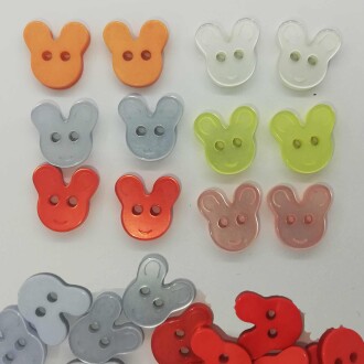 Tavşan Figürlü Düğme ( 10 Adet ) - Orivyum