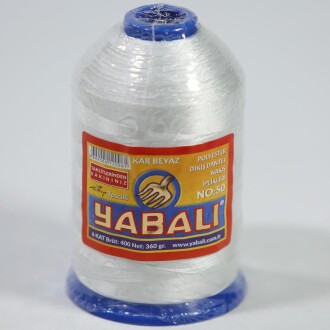 Yabalı Polyester Dantel İpliği 400 Gr Kar Beyaz No: 50 - Yabalı