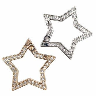 Yıldız Taşlı Metal Çanta Halkası Yaylı ( 10 Adet ) - Orivyum